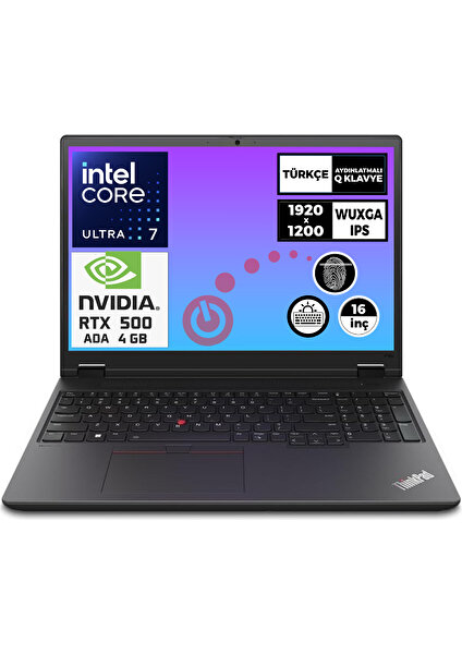 Thinkpad P16V G2 Ultra 7 155H 32GB 8tb SSD 4 GB Rtx 500 Ada 16" Wuxga W11P 21KYS03CTX 049