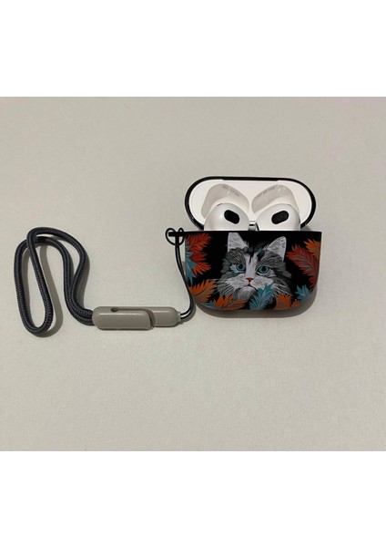 Iphone 3. Nesil Uyumlu Koruyucu Bluetooth Kulaklık Kılıfı Desenli Fosforlu Kedi Desenli