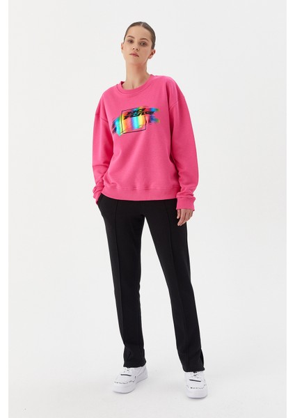Kadın Sweatshirt Fuşya 72498