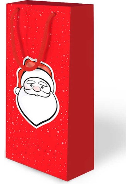 Yılbaşı Hediyelik Çanta Noel Baba Karton Çanta 6 Adet