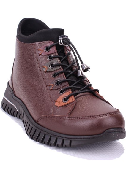 DZA07-122042651 Kahve Günlük Düz Taban Deri Kadın Bot