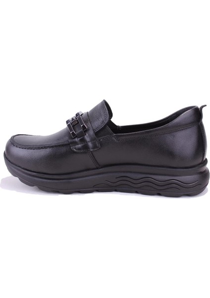 DZA32-314 Siyah Günlük Deri Kadın Ayakkabı modelleri