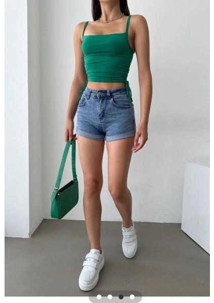 Yeşil Askılı Atlet Crop
