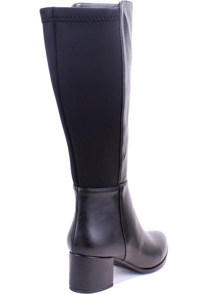 DZA07-928725 Siyah Klasik Kalın Topuklu Kadın Çizme fırsatları