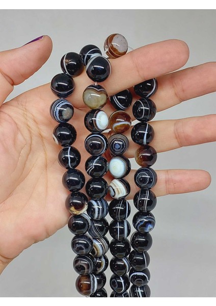 Göz Akik Taşı Dizi 12MM (53390)