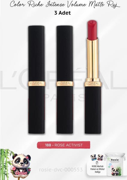 3 Adet Color Riche Intense Volume Matte 188 Rose Activist ve Rosıe