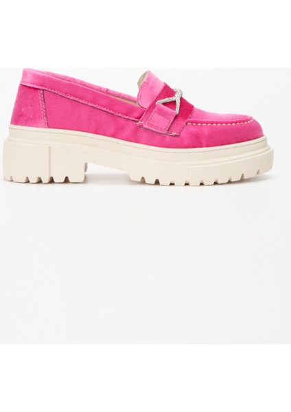 Kadife Önü Taşlı Kadın Loafer Ayakkabı modelleri