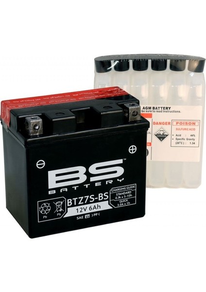 BS Battery Honda Cbr 125 R Motosiklet Aküsü BTZ7S- 12 Volt 6.3 Amper