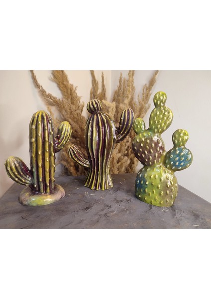 Kaktüs Polyester Biblo 3 Lü Takım