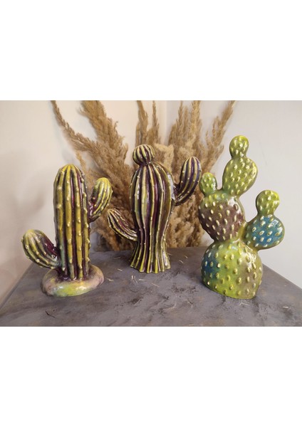 Kaktüs Polyester Biblo 3 Lü Takım modelleri