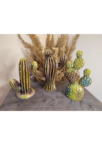 Kaktüs Polyester Biblo 3 Lü Takım indirimleri