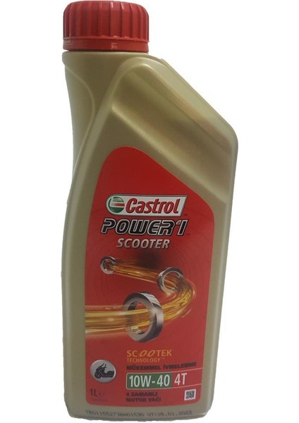 Castrol 4t Power 1 Scooter 10W/40 Motor Yağı 1 Litre