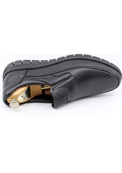 Deri Siyah Günlük Casual Bağcıksız Erkek Ayakkabı 10810 fırsatları