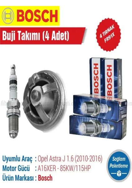 Opel Astra J 1.6 Bosch Buji Takımı 4 Tırnak 2010-2016 A16XER - B16XER