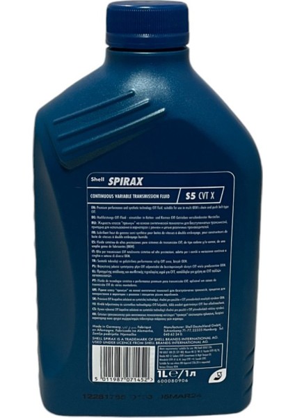 Spirax S5 Cvt X Şanzıman Yağı 1 Litre