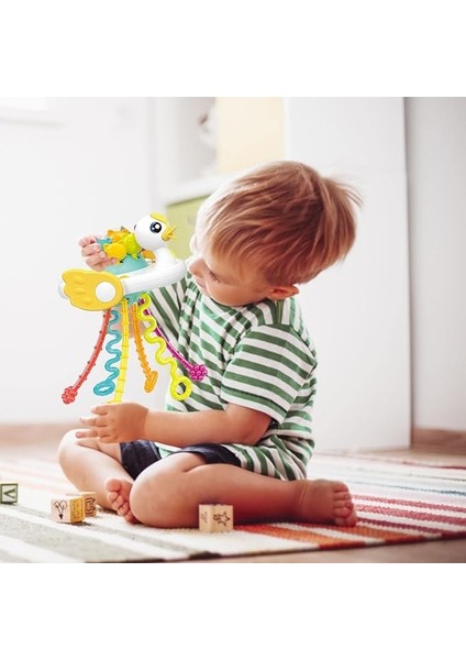 Ördek Şekilli Montessori Duyusal Gözlem Beceri Geliştirme ve Diş Kaşıyıcı Oyuncağı