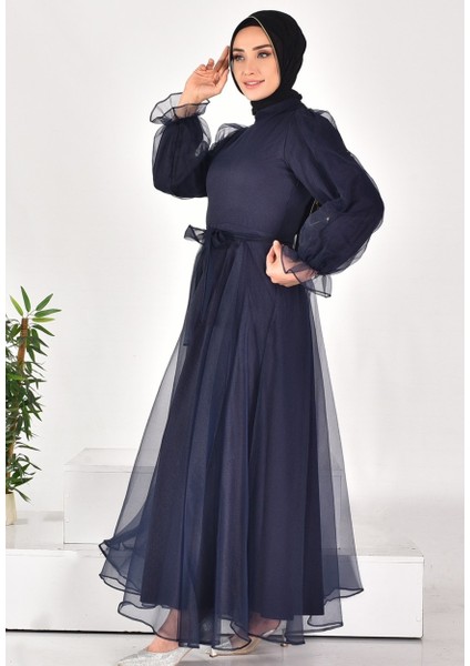 4384 By Coolest Butik Dalya Kumaş Kemerli Tesettür Abiye fiyatları