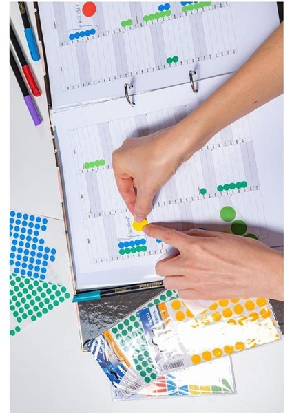 8 mm Renkli Hazır Yuvarlak Etiket 750 Li 1 Paket Mix Color Ofis Etiketleri 127 Kendinden Yapışkanlı Nokta Etiket indirimleri