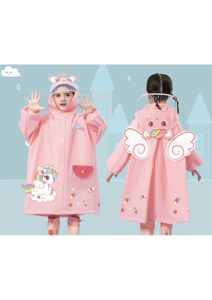 Unicorn Yağmurluk Aşır Şirin Pembe 3D Yağmurluk