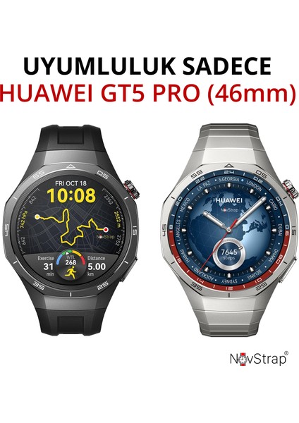 Novstrap Huawei Watch Gt5 Pro 46MM ile Uyumlu Ekran Koruyucu 9h Temperli Cam Kolay Uygulama Aparatlı