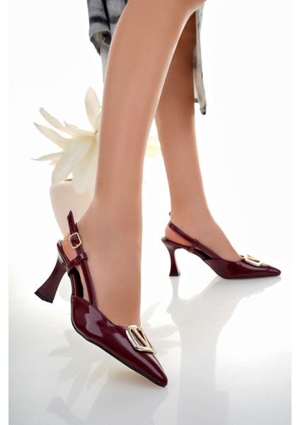 Tokalı Bordo Rugan Kadın Ayakkabı