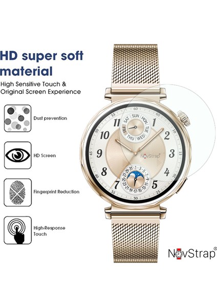 Huawei Watch Gt5 41MM ile Uyumlu Ekran Koruyucu 9h Temperli Cam Kolay Uygulama Aparatlı