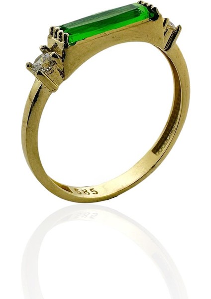 Zümrüt Taş Üst Kalite Özel Tasarım Altın Yüzük