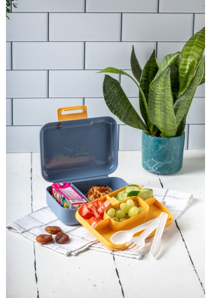 Beslenme Kutusu 2 Katlı Çatal,bıçak,kaşık Setli Antrasit modelleri