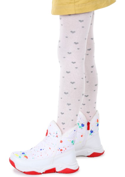 Rocco Fermuarlı Kız Çocuk Kar Botu Beyaz - Kırmızı fiyatları