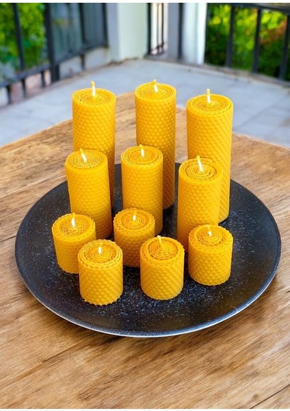 Nefha Candle Mega Doğal Sarma Balmumu Set ( 11 Parça ) Hediyelik