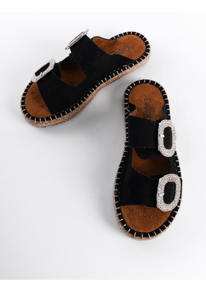 Taşlı Kadın Espadril Terlik