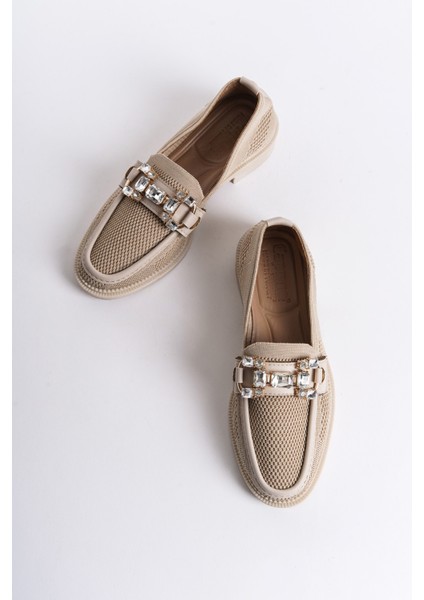 Capone Outfitters Triko Taşlı Tokalı Kadın Loafer Ayakkabı