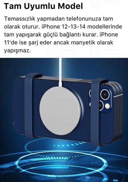 iPhone 11 12 13 14 Magsafe Kablosuz Hızlı Şarj Aleti Apple Tam Uyumlu 15w Wireless Charger Adaptörü Temassız Şarz Pro Mac Max Mag Safe NRY