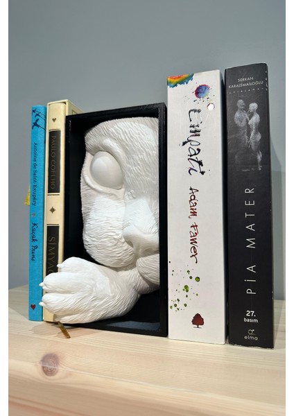 Meraklı Kedi Kitap Tutucu Sevimli Kitap Desteği Dekoratif Boyalı 21CM Raf Organizeri fiyatları