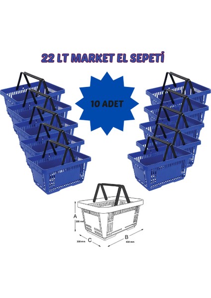 22 Litre Kozmetik, Bijuteri El Sepeti 10 Adet