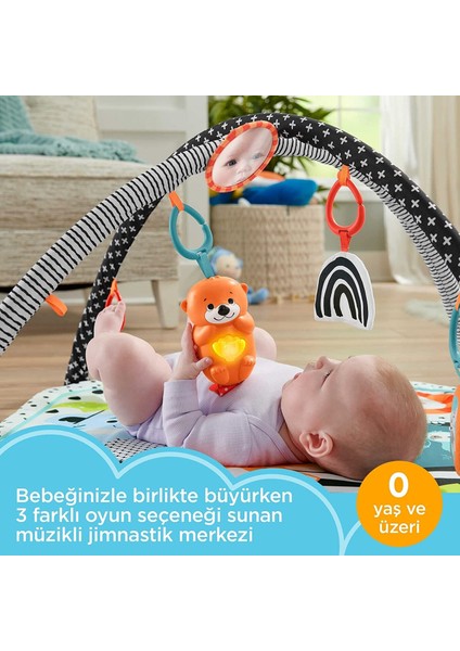 Fisher Price Neşeli Hayvanlar 3'ü 1 Arada Jimnastik Merkezi Oyun Halısı