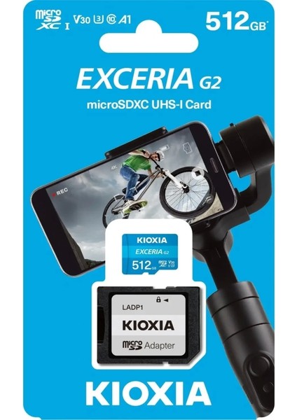 Kıoxıa 512GB Exceriag2, LMEX1L512GG2 U1 V30 4k, CL10, 100MB/S, Microsd Kart Bellek (Sd Adaptörlü) fiyatları