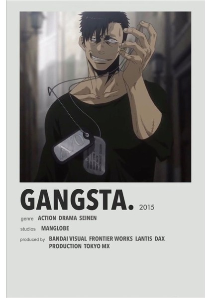 Rollas Store Gangsta Anime A4 Boy Poster