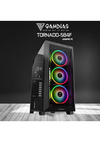 Gamdıas TORNADO-584F, Ryzen 5 8400F, 32GB Ddr5 Ram, 1tb Nvme Ssd, 8gb Gddr6 RTX4060 Ekran Kartı, 1600W Kasa, Free Dos Gamıng Pc