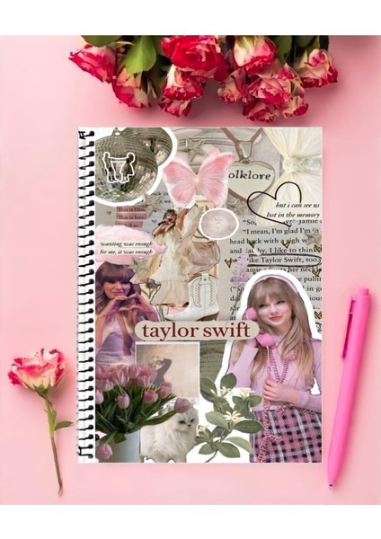 Rollas Store Taylor Swift Defter 1 Adet Özel Tasarım A4 Boyutu Telli Orta Boy Defter