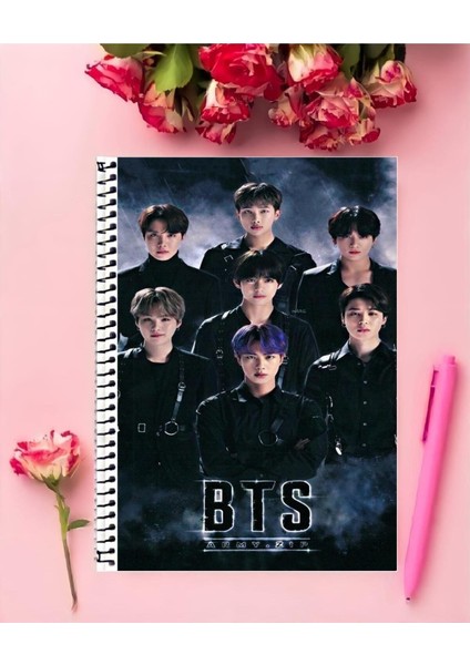 Bts Defter 1 Adet Özel Tasarım A4 Boyutu Telli Orta Boy Defter