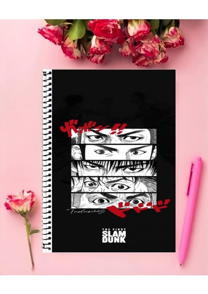 Rollas Store Slam Dunk Defter 1 Adet Özel Tasarım A4 Boyutu 21 x 29 cm Telli Çizgili Büyük Boy Defter