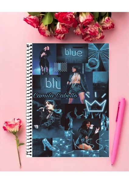 Rollas Store Camila Cabello Defter 1 Adet Özel Tasarım A4 Boyutu Telli Orta Boy Defter