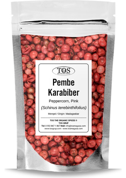 Pembe Karabiber Bütün 1 kg (1. Kalite) Schinus Terebinthifolius / Peppercorn, Pink Whole