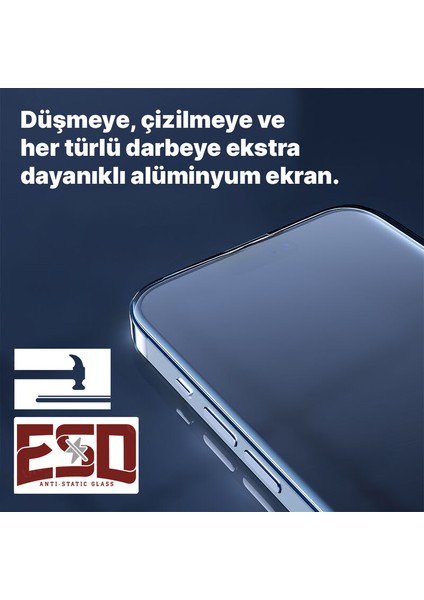 Apple iPhone 13 Pro Max Kolay Takma Aparatlı Cam Ekran Koruyucu Siyah