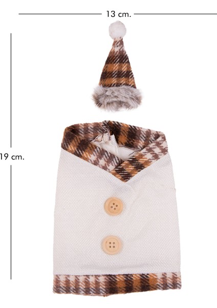 Yılbaşı Şişe Süsü Şapkalı Krem 13X19 Cm. modelleri