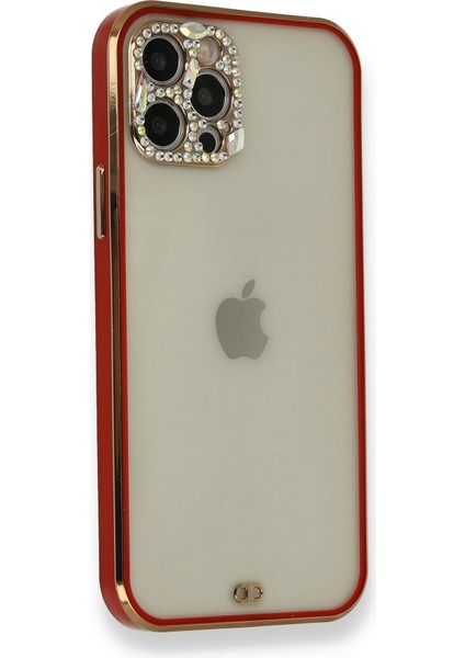 Apple iPhone 12 Pro Max Kılıf Modern Tasarım Darbelere Karşı Korumalı Taşlı Liva Silikon Kapak