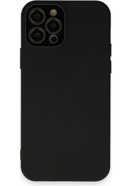 Apple iPhone 12 Pro Max Kılıf Pürüzsüz Soft Yüzey Içi Kadife Kamera Lens Korumalı Lansman Glass Silikon Kapak