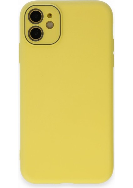 Apple iPhone 12 Kılıf Pürüzsüz Soft Yüzey Içi Kadife Kamera Lens Korumalı Lansman Glass Silikon Kapak