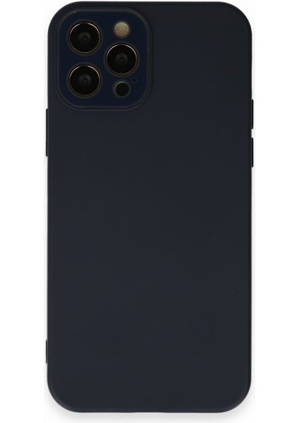 Apple iPhone 12 Pro Max Kılıf Pürüzsüz Soft Yüzey Içi Kadife Kamera Lens Korumalı Lansman Glass Silikon Kapak